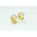 Fashion Hoop Bali Earrings yellow Gold Plated filigree design Zircon Stones